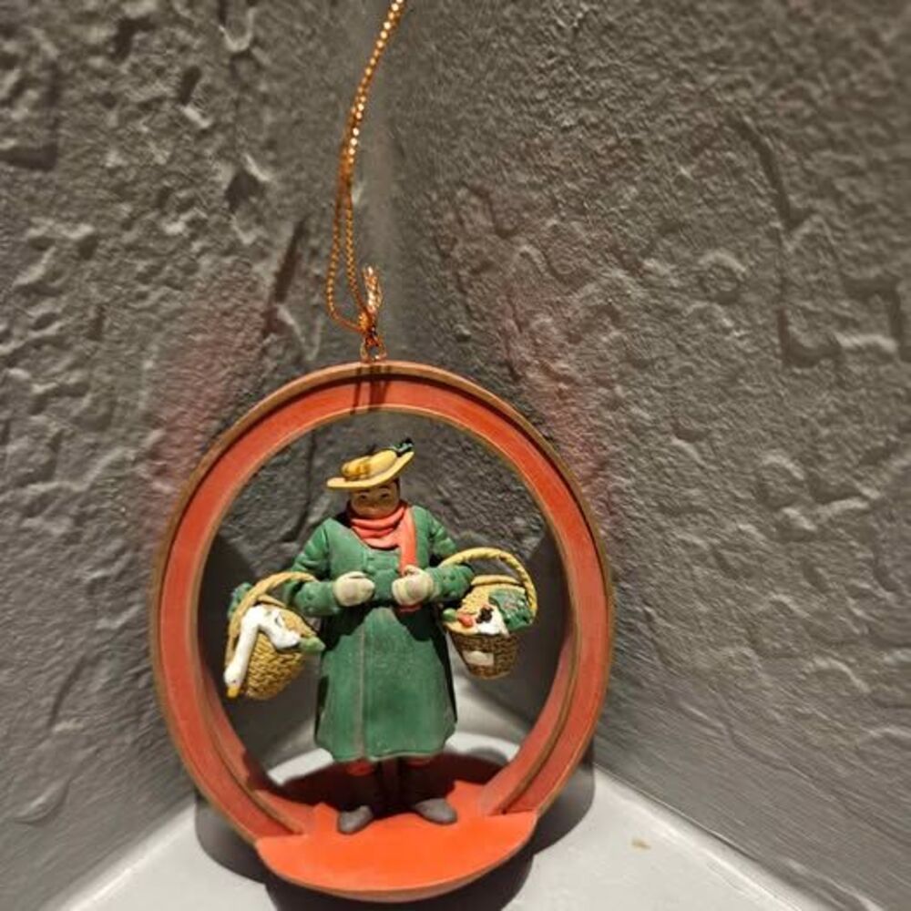 Vintage 1987 Market Woman Christmas Ornament Norman Rockwell